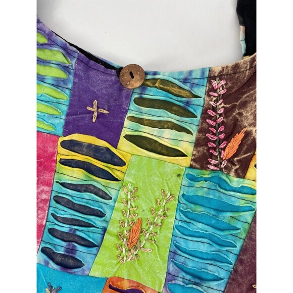 Tie Dye Hippie Hobo Colorful Artsy Shoulder Crossbody Bag Cotton Satchel Nepal - Picture 3 of 8